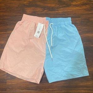Pink & Blue Split Shorts Mens Large Fashion